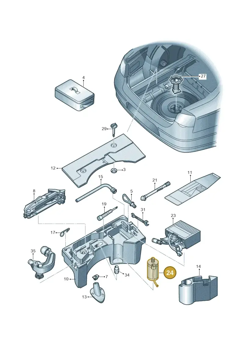 8D0012619A — Volkswagen Passat CC (2011-2016) diagram 460012000, position 24