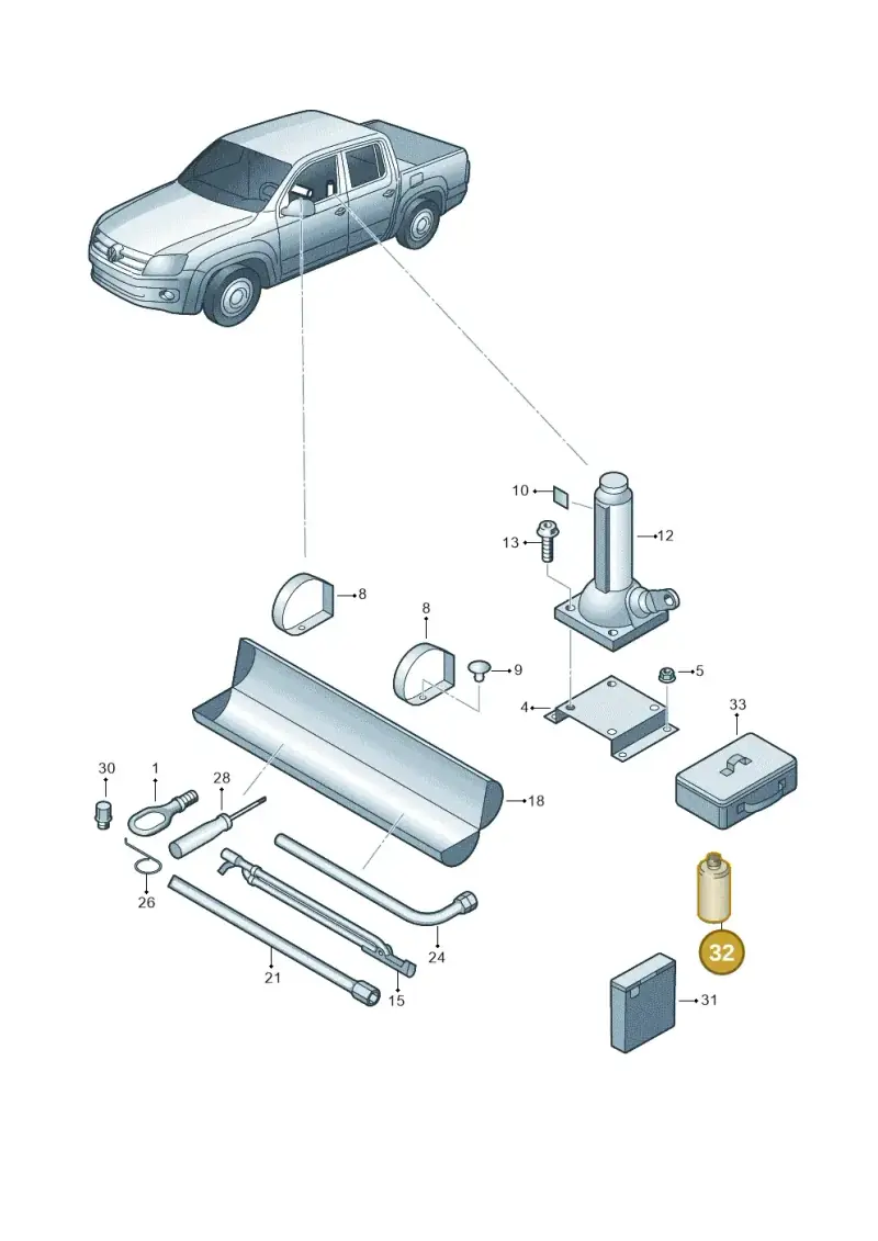 8D0012619A — Volkswagen Amarok twin cab (2012-2016) diagram 683012000, position 32