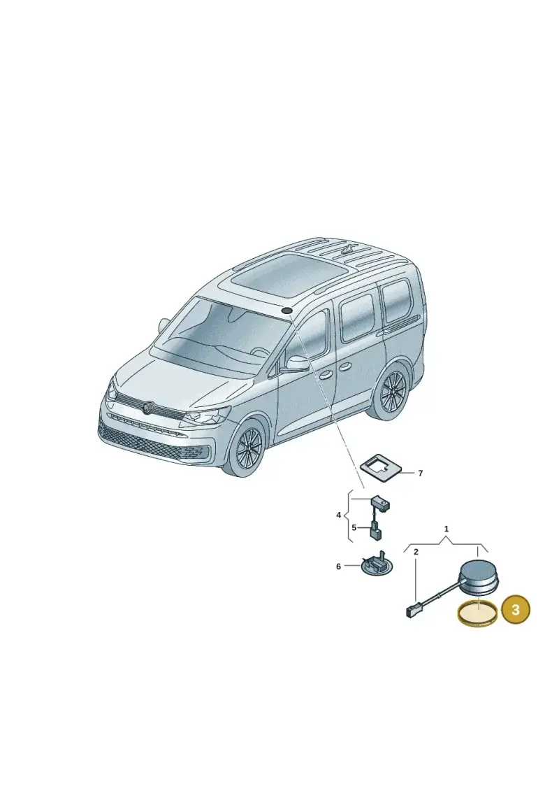 8D0035380 — Volkswagen Caddy Maxi Kombi (2020-2024) diagram 2ka035082, position 3