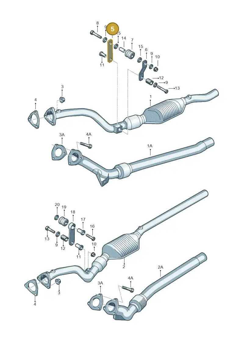 8D0253295C — Volkswagen PASSAT/4MOTION/W8 (2002-2005) diagram 195253750, position 5
