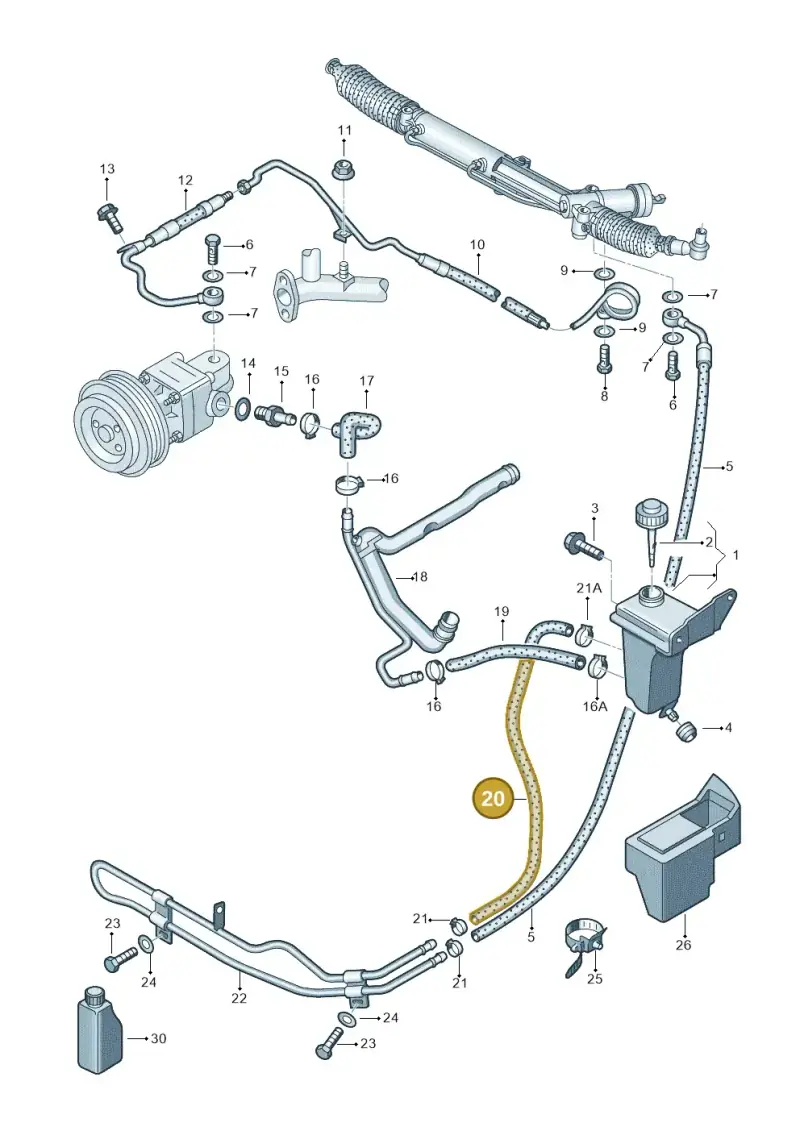 8D0422891C — Volkswagen Passat syncro/4Motion (1998-2000) diagram 221422700, position 20