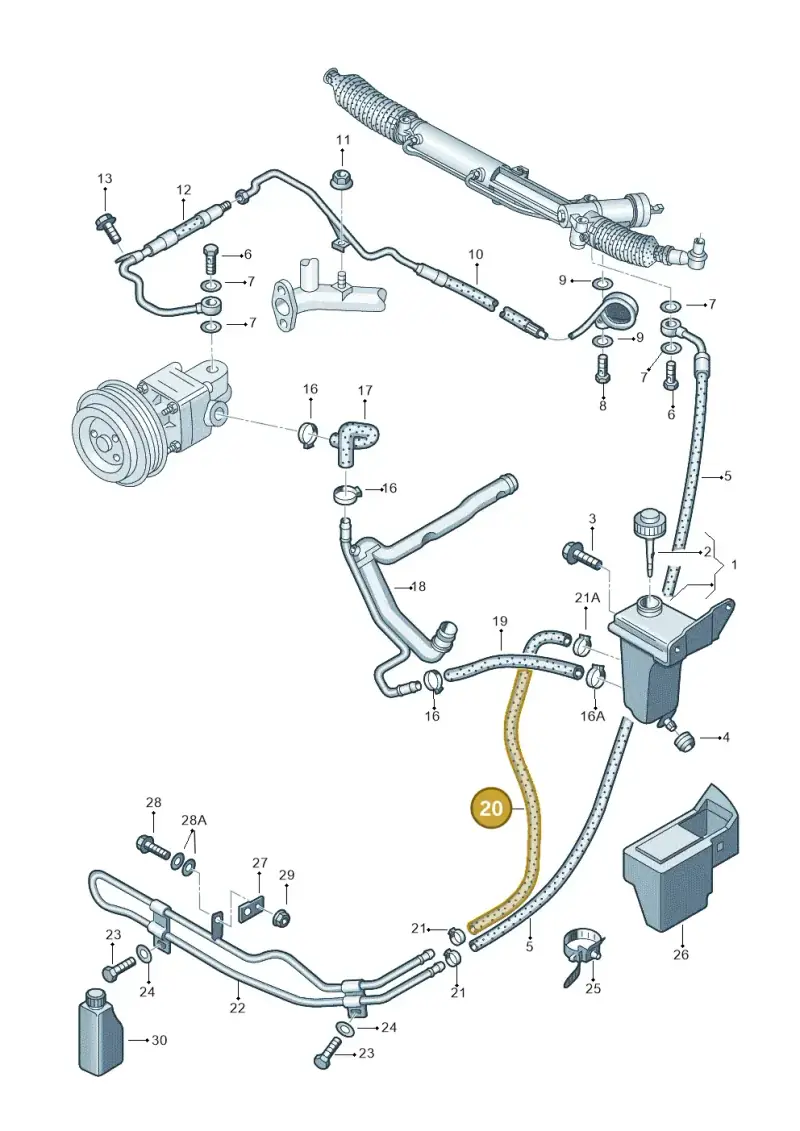 8D0422891C — Volkswagen PASSAT/4MOTION/W8 (2002-2005) diagram 404422550, position 20
