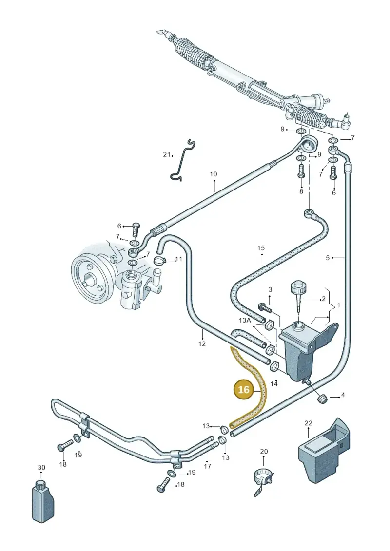 8D0422891C — Volkswagen PASSAT/4MOTION/W8 (2002-2005) diagram 404422500, position 16