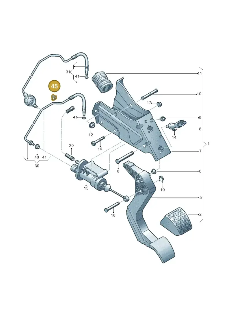8D0611797D — Volkswagen Amarok twin cab (2012-2016) diagram 683721250, position 45