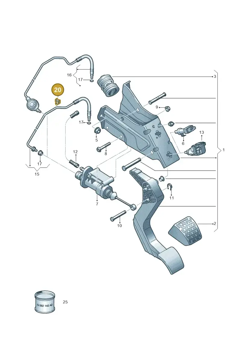 8D0611797D — Volkswagen Amarok twin cab (2022-) diagram 894721250, position 20