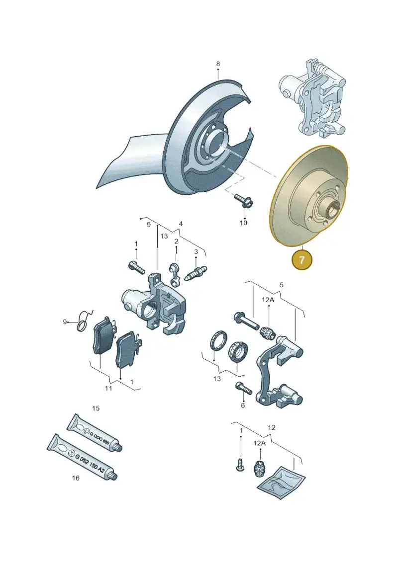 8D0615601A — Volkswagen PASSAT/4MOTION/W8 (2002-2005) diagram 195615600, position 7