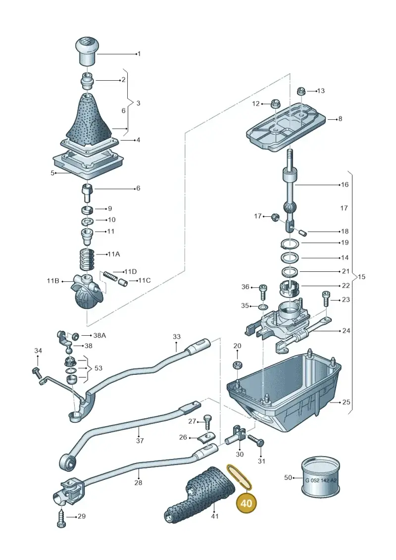 8D0711219 — Volkswagen PASSAT                 00> (2000-) diagram 223711250, position 40