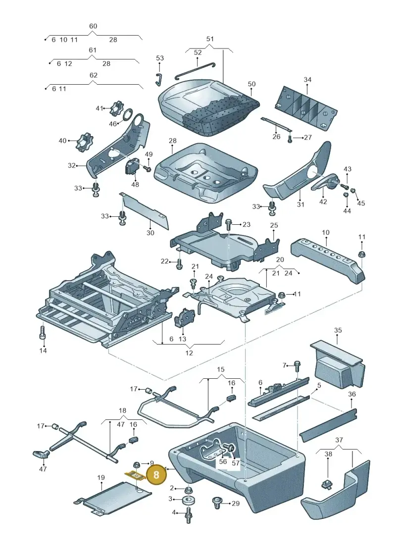 8D0803123A — Volkswagen Transp. dropside (2009-2011) diagram 410881000, position 8