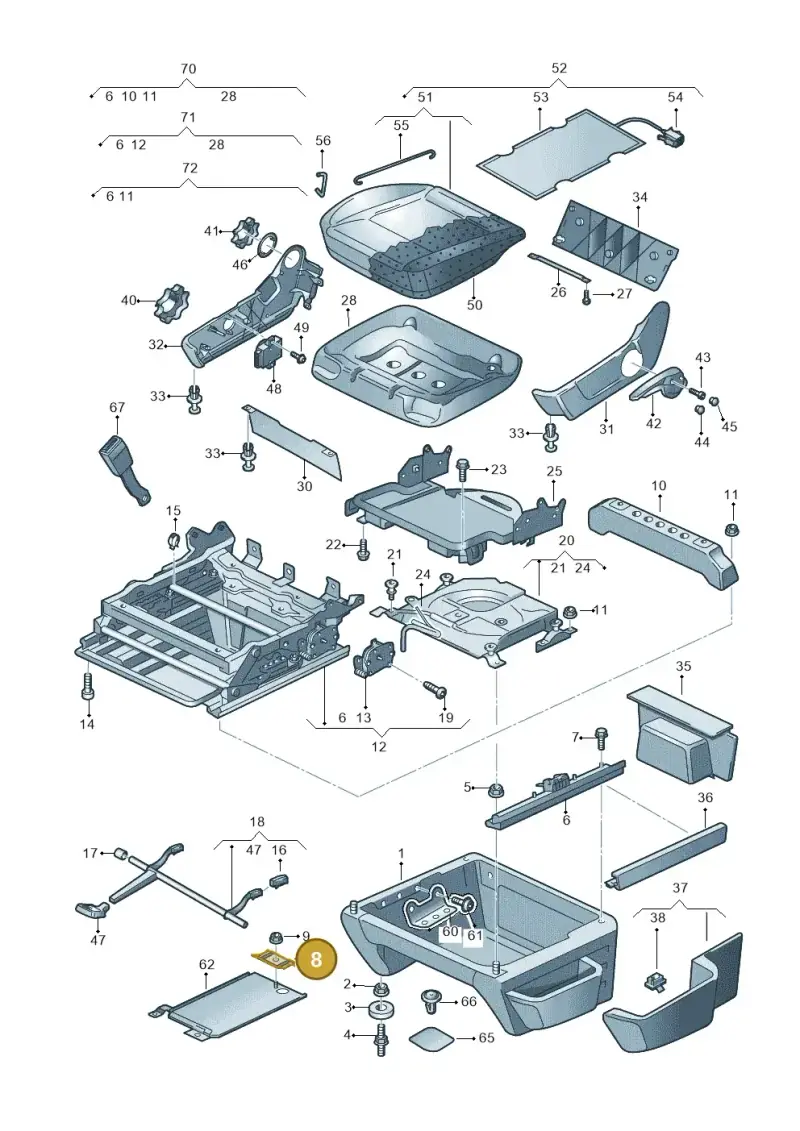 8D0803123A — Volkswagen Transp. dropside (2011-2015) diagram 731881000, position 8