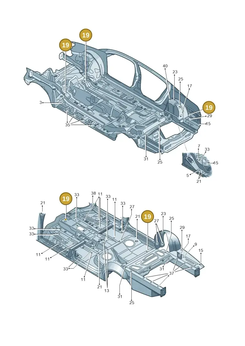 8D0803583H — Volkswagen Passat saloon (2010-2015) diagram 460803360, position 19