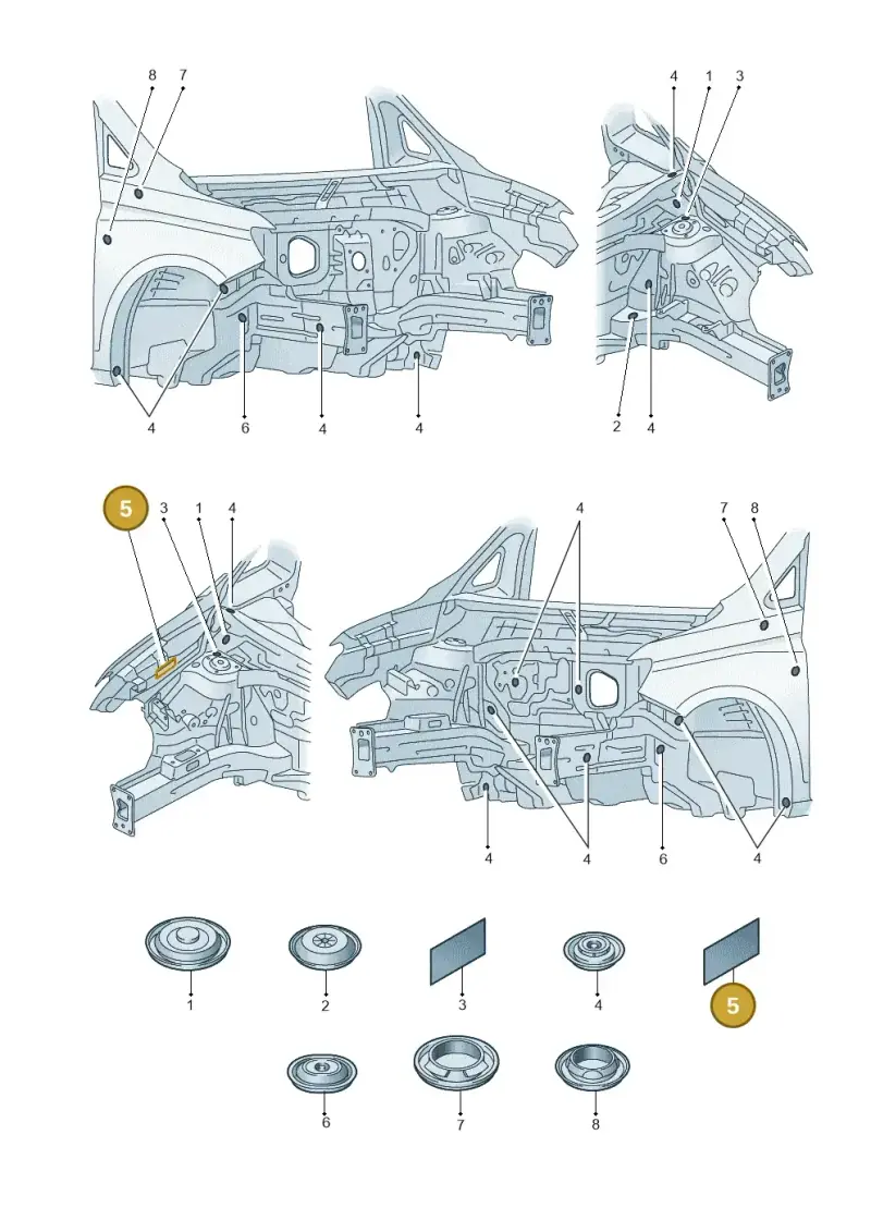 8D0805521A — Volkswagen Caddy Maxi Kombi (2020-2024) diagram 2ka803035, position 5