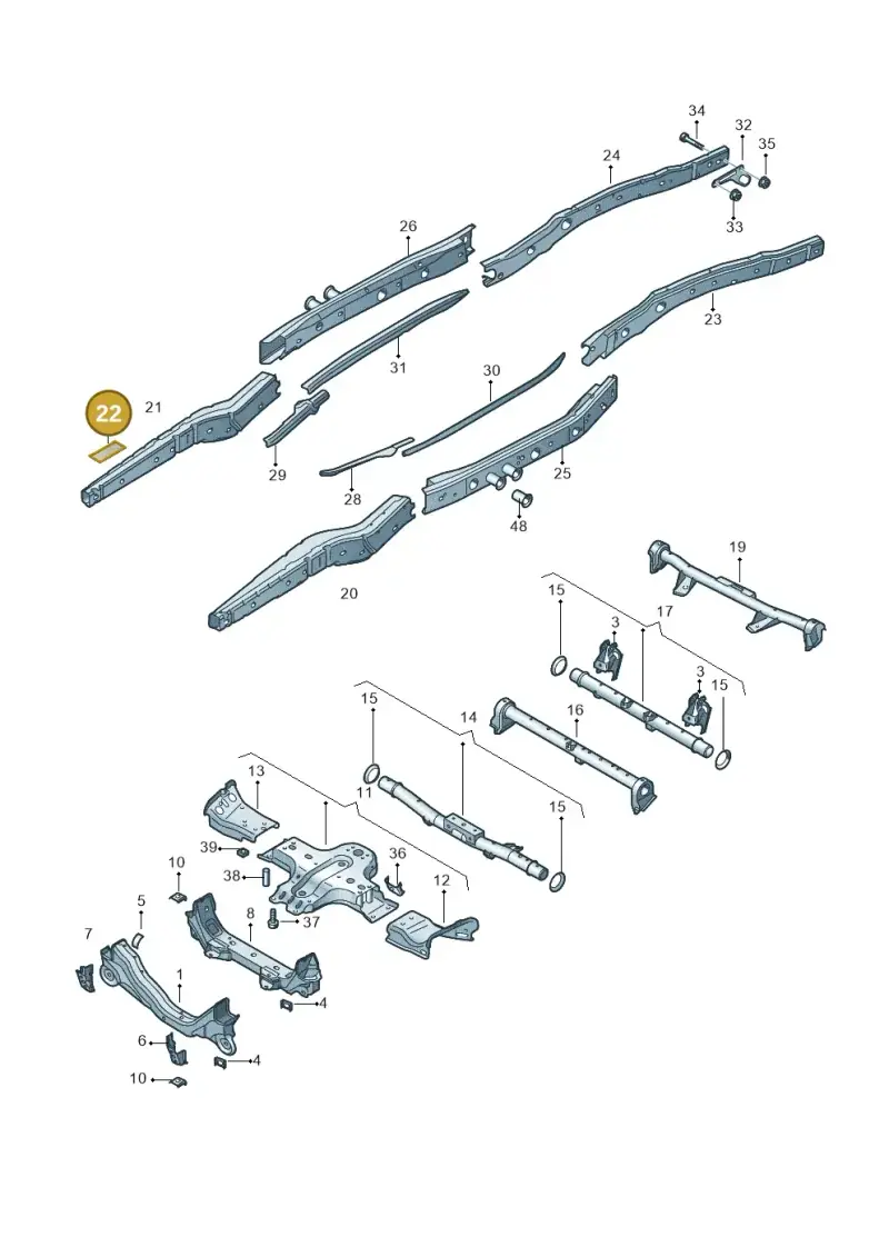 8D0805521A — Volkswagen Amarok twin cab (2022-) diagram 894800150, position 22