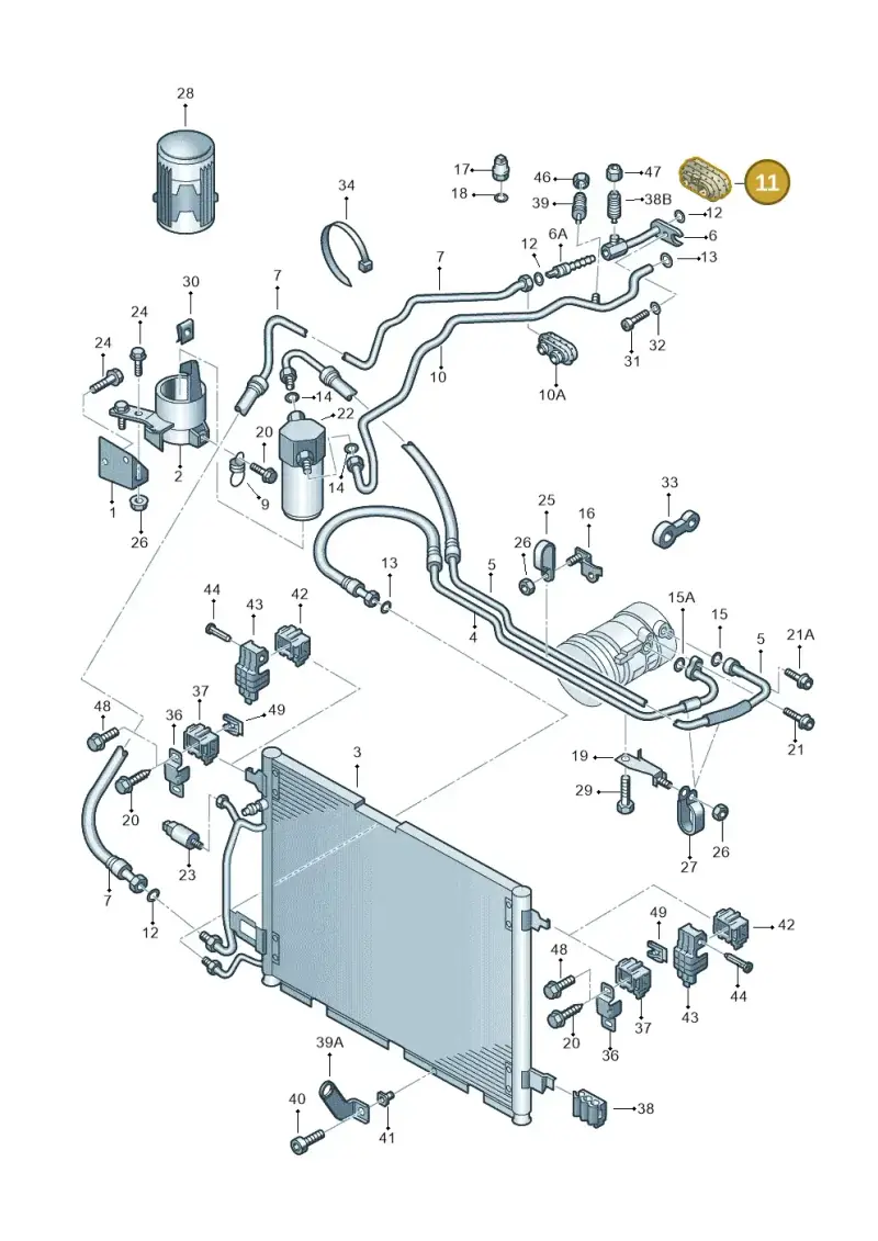 8D0820119A — Volkswagen PASSAT                 00> (2000-) diagram 195260410, position 11