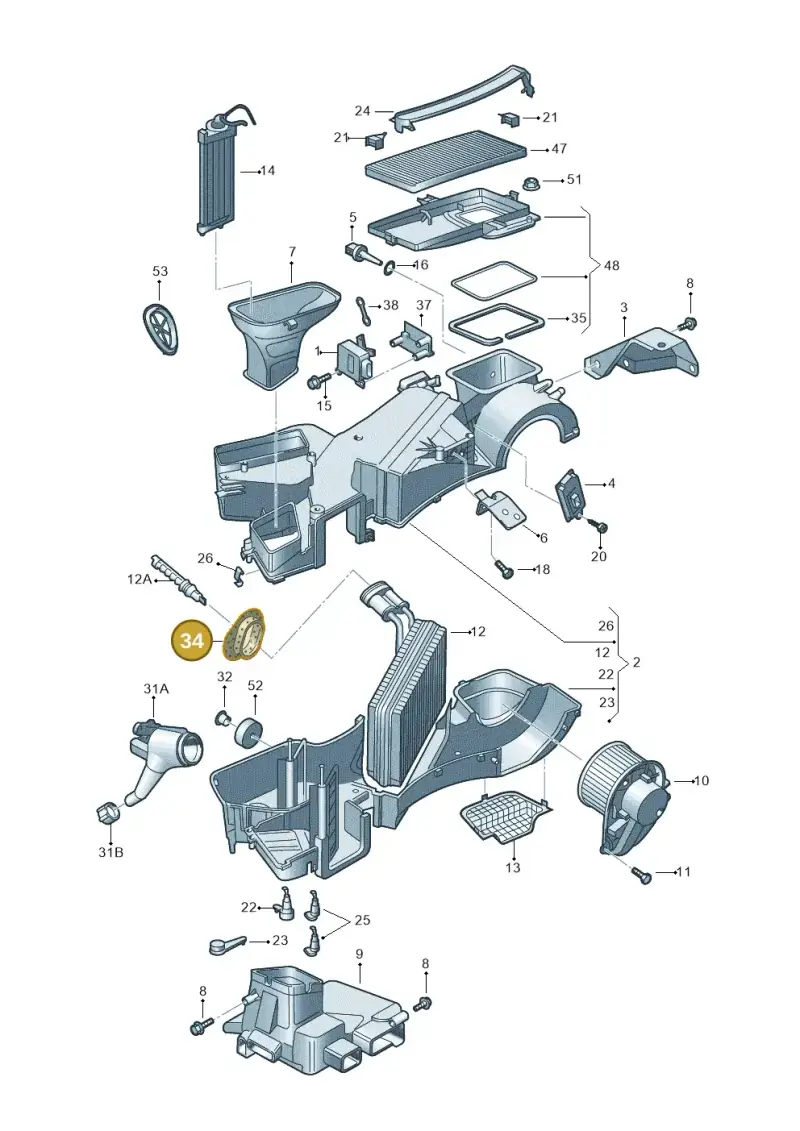 8D0820119A — Volkswagen PASSAT/4MOTION/W8 (2002-2005) diagram 195820100, position 34