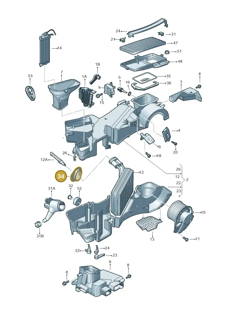 8D0820119A — Volkswagen PASSAT                 00> (2000-) diagram 243820100, position 34
