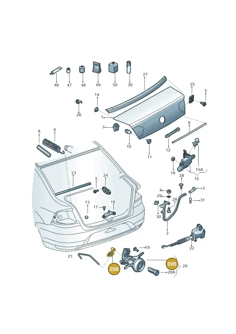 8D0827637 — Volkswagen Voyage (2012-) diagram 542827200, position 20B