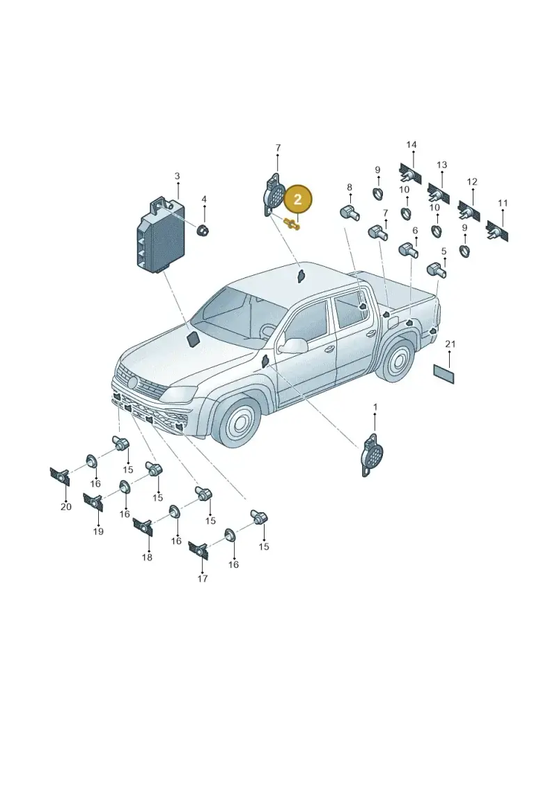 8D0839829 — Volkswagen Amarok twin cab (2022-) diagram 2ha919001, position 2