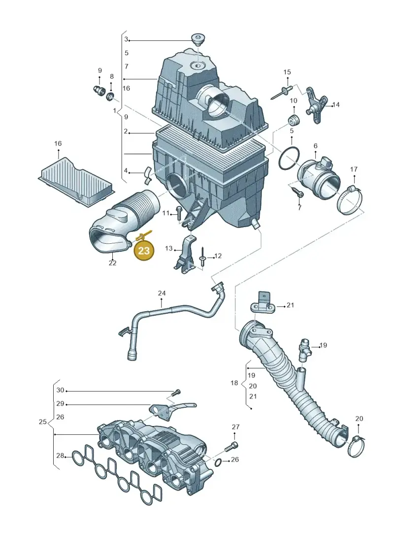 8D0839829 — Volkswagen Caravelle (2015-2019) diagram 680129200, position 23