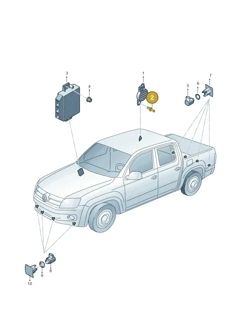 8D0839829 — Volkswagen Amarok twin cab (2012-2016) diagram 749919000, position 2