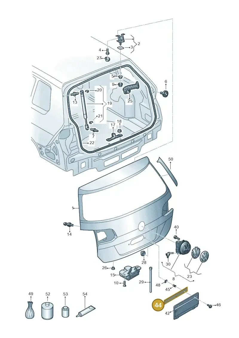 8D0853419D — Volkswagen Golf 2.0 (2016-2020) diagram 763827100, position 44