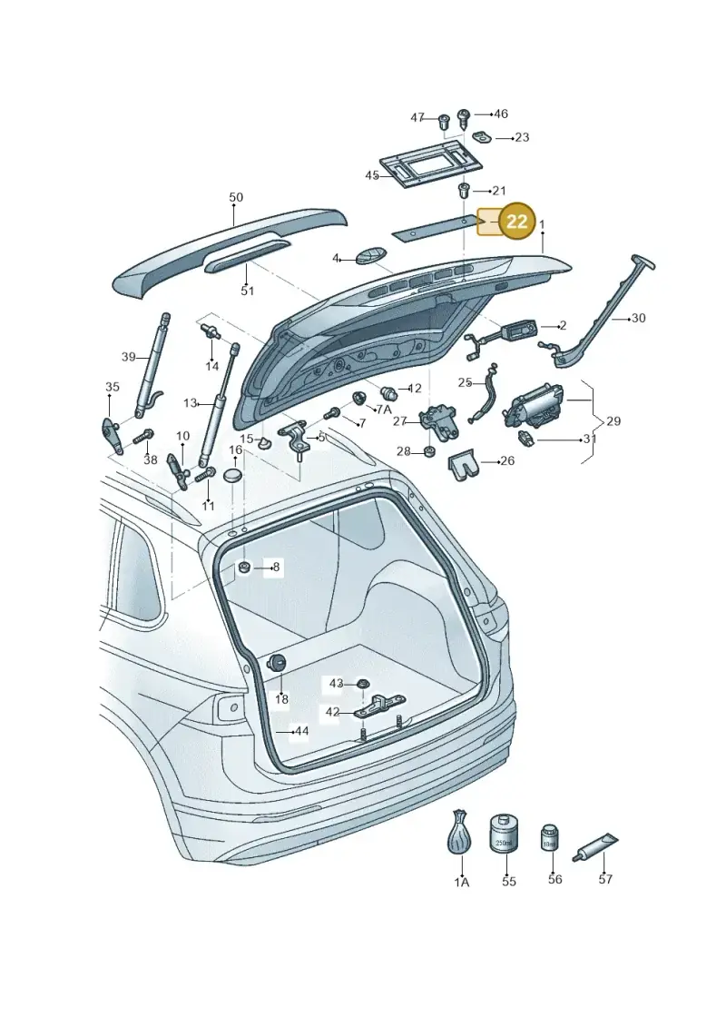 8D0853419D — Volkswagen Tiguan 2.0 4Motion (2017-2024) diagram 833827000, position 22