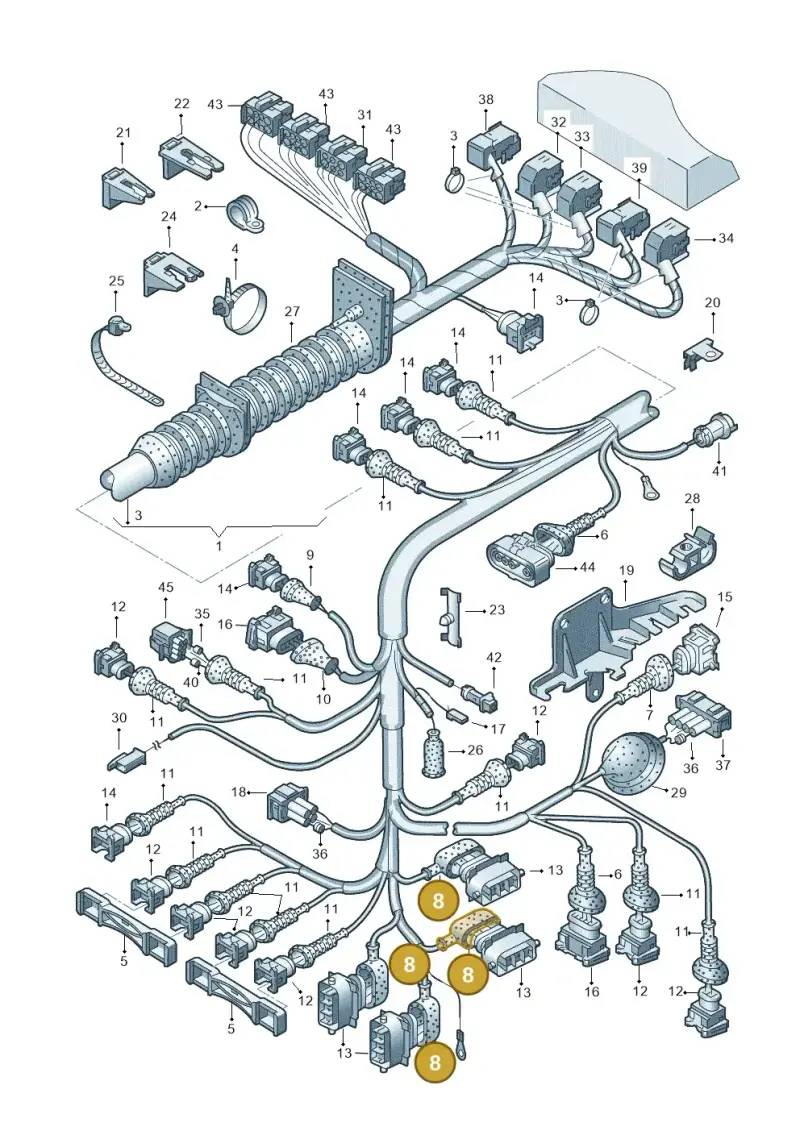 8D0906102A — Volkswagen PASSAT/4MOTION/W8 (2002-2005) diagram 156971180, position 8