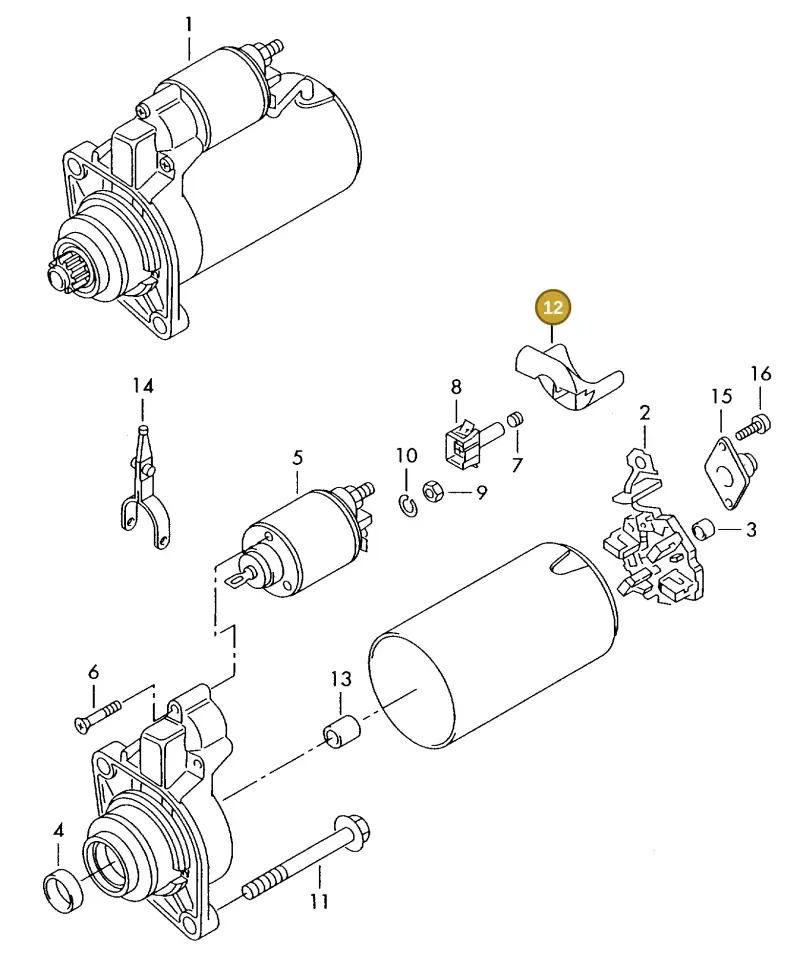 8D0911483A — Volkswagen MARINE-MOTOR           02> (2002-) diagram 277911000, position 12