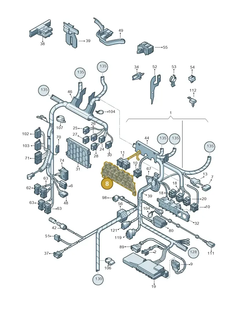 8D0937503E — Volkswagen New Beetle Cabrio. (2003-2005) diagram 201971800, position 8