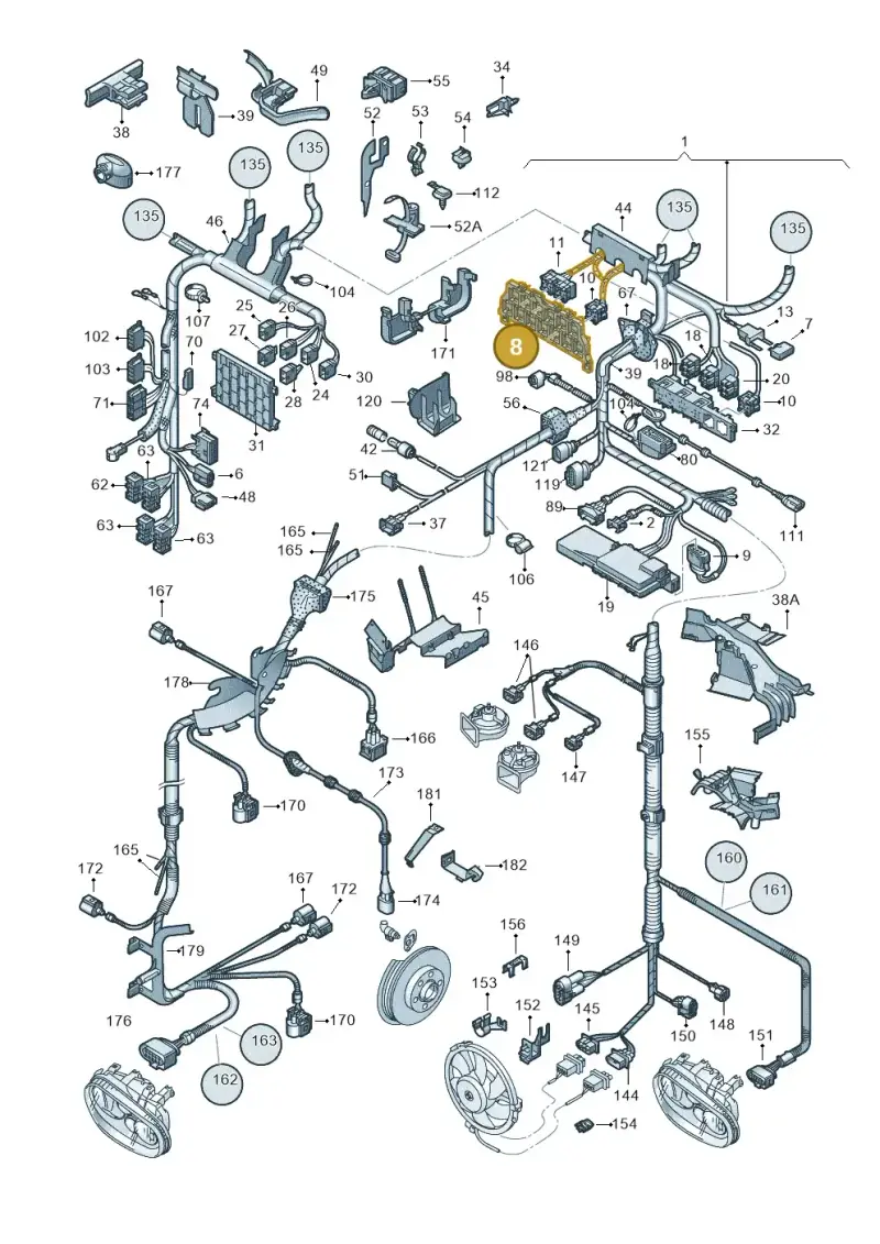 8D0937503E — Volkswagen GOLF/VAR./4MOT. A4     02 (2001-2002) diagram 203971800, position 8