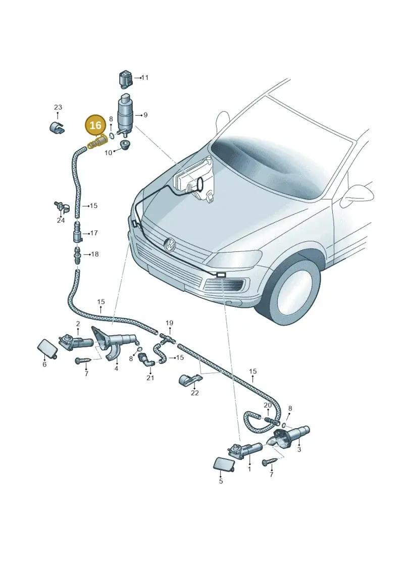 8D0955875 — Volkswagen Touareg (2012-2014) diagram 693955300, position 16