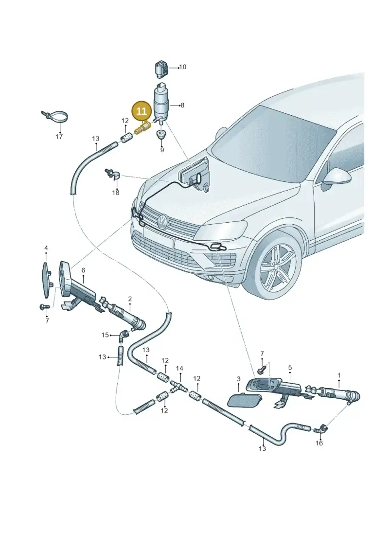 8D0955875 — Volkswagen Touareg BlueMotion (2014-2018) diagram 787955300, position 11