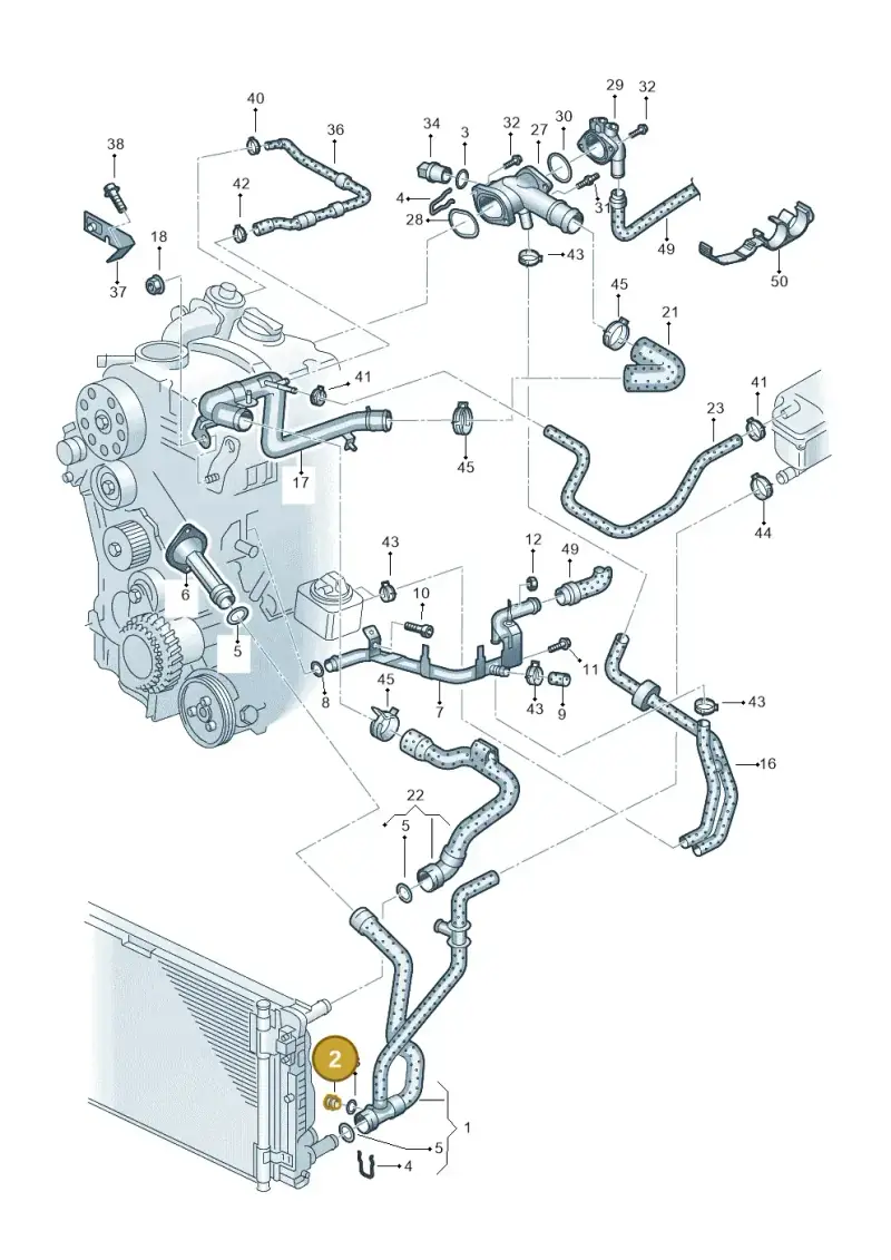 8D0959481B — Volkswagen PASSAT/4MOTION/W8 (2002-2005) diagram 404121410, position 2