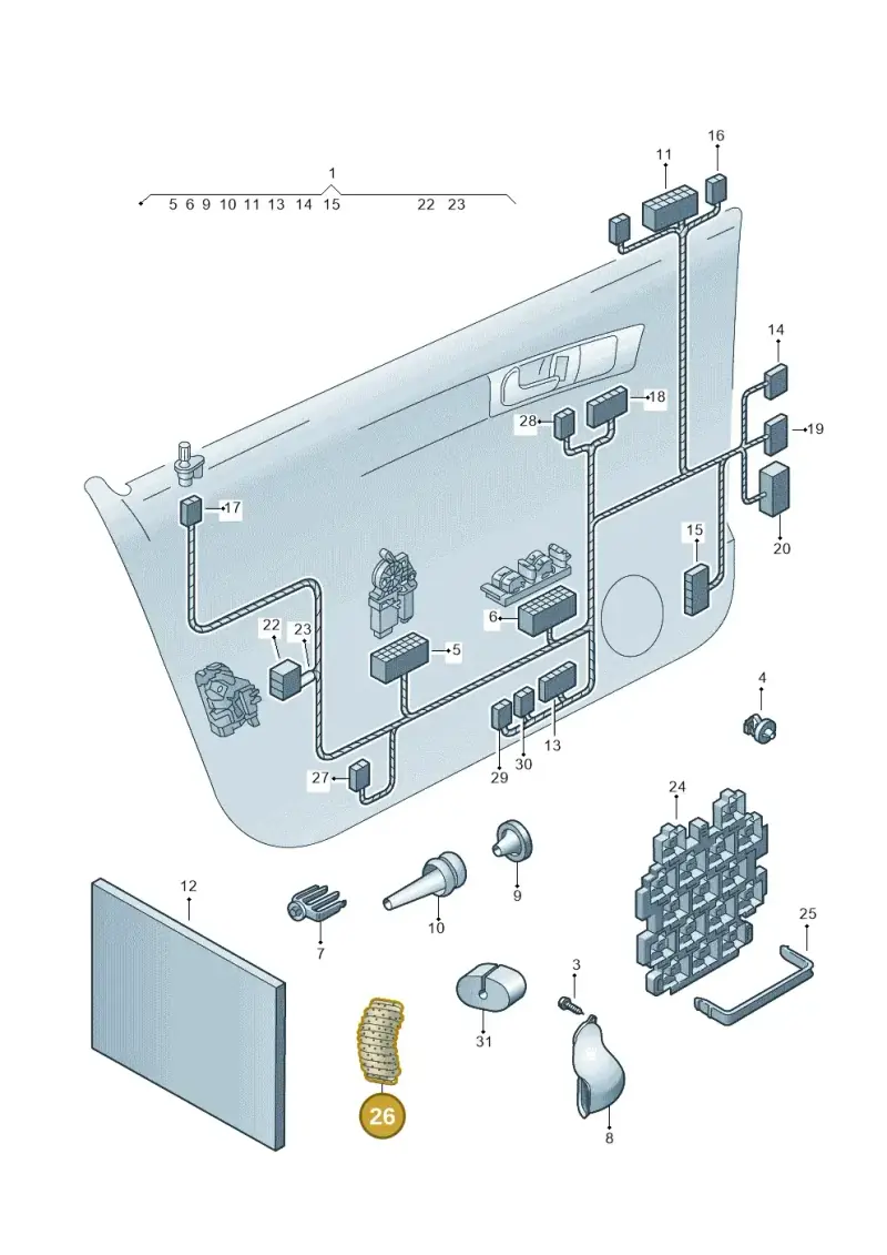 8D0959845F — Volkswagen PASSAT/4MOTION/W8 (2002-2005) diagram 404972330, position 26