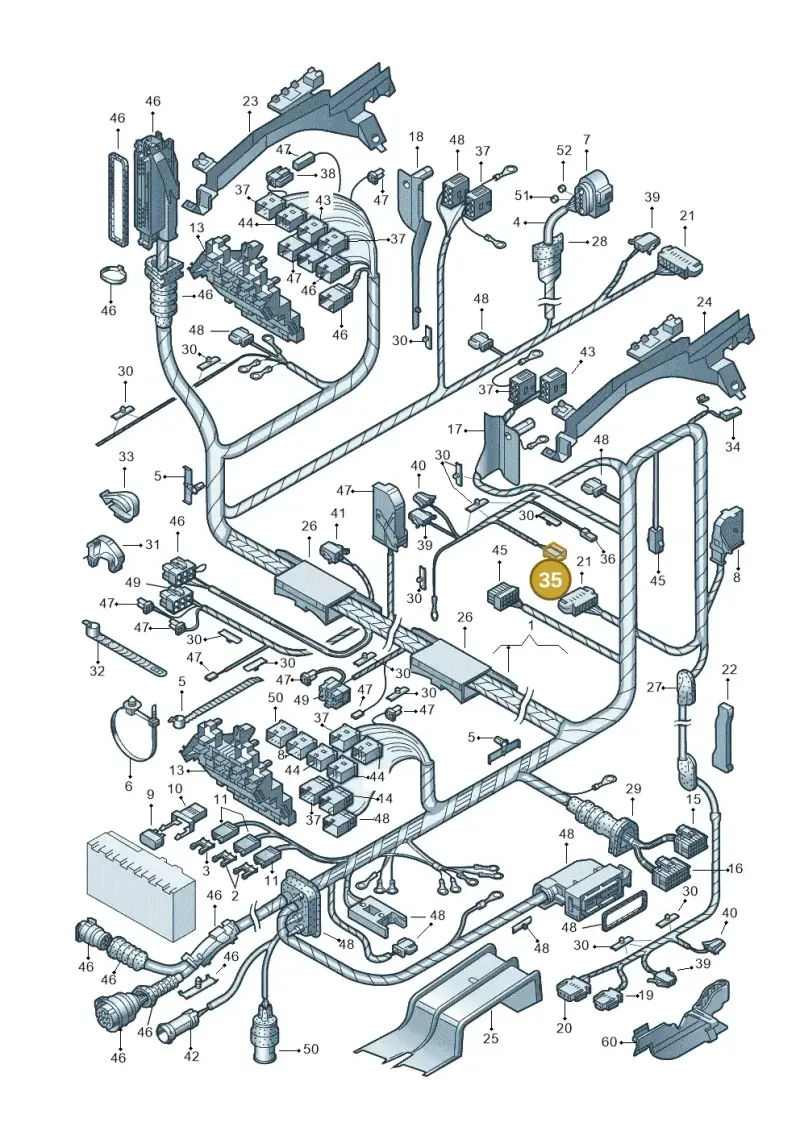 8D0971701 — Volkswagen PASSAT/4MOTION/W8 (2002-2005) diagram 195972820, position 35
