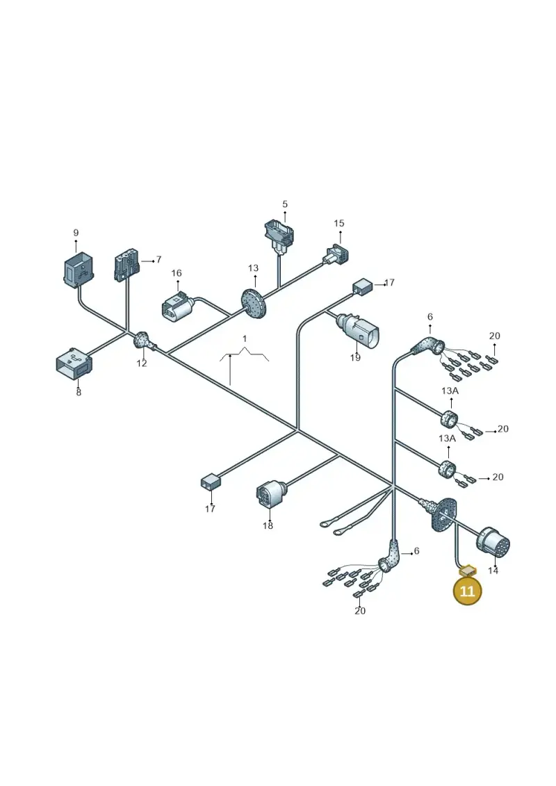 8D0971701 — Volkswagen TRANSPORTER OFFEN (7J) 07 (2006-2007) diagram 411972790, position 11