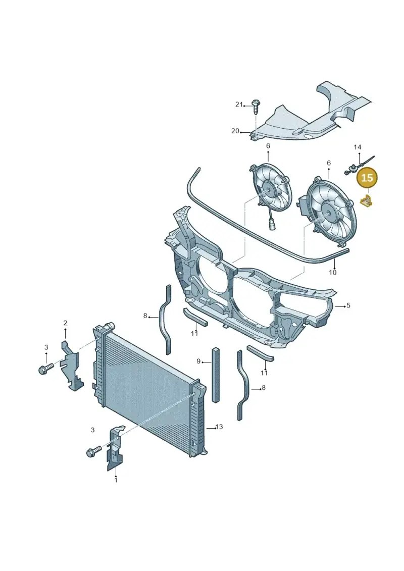 8D0971847G — Volkswagen PASSAT/4MOTION/W8 (2002-2005) diagram 404121920, position 15