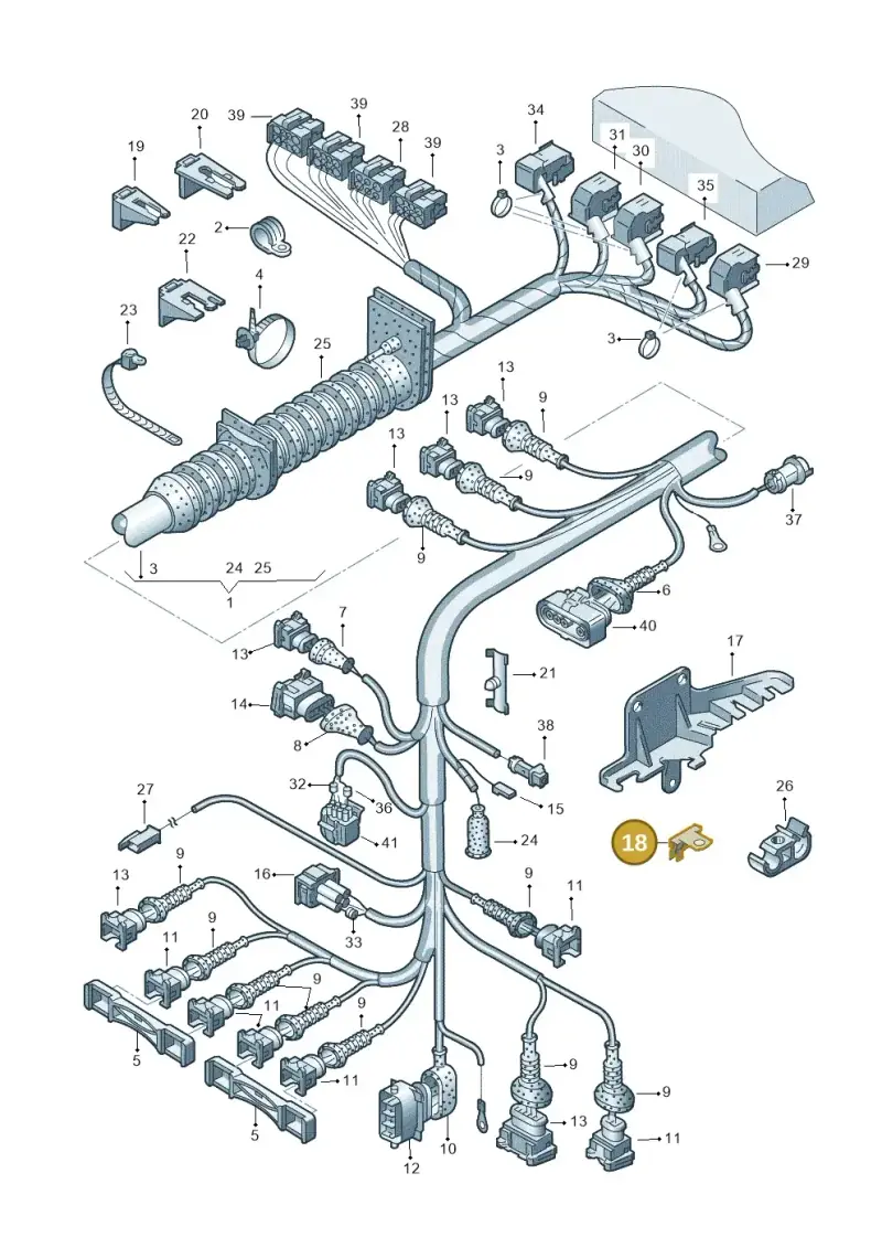 8D0971847J — Volkswagen PASSAT                 00> (2000-) diagram 156971140, position 18