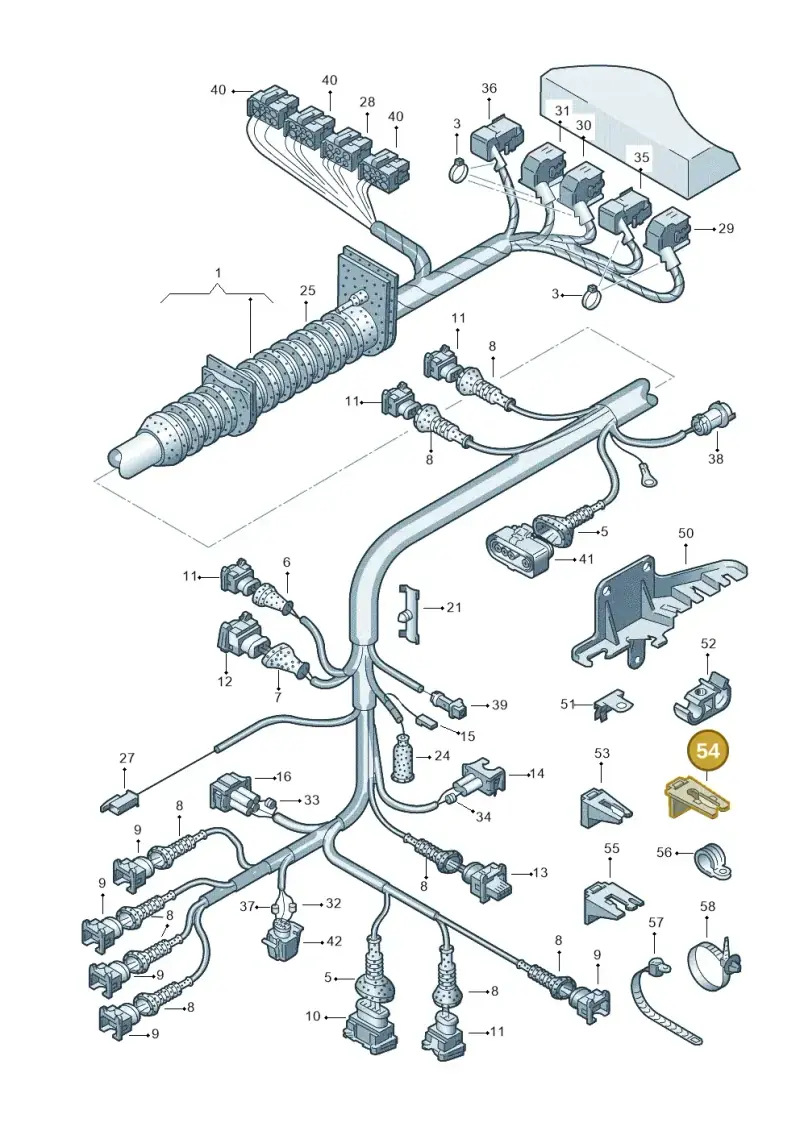 8D0971848B — Volkswagen Passat (1997-2000) diagram 156971100, position 54