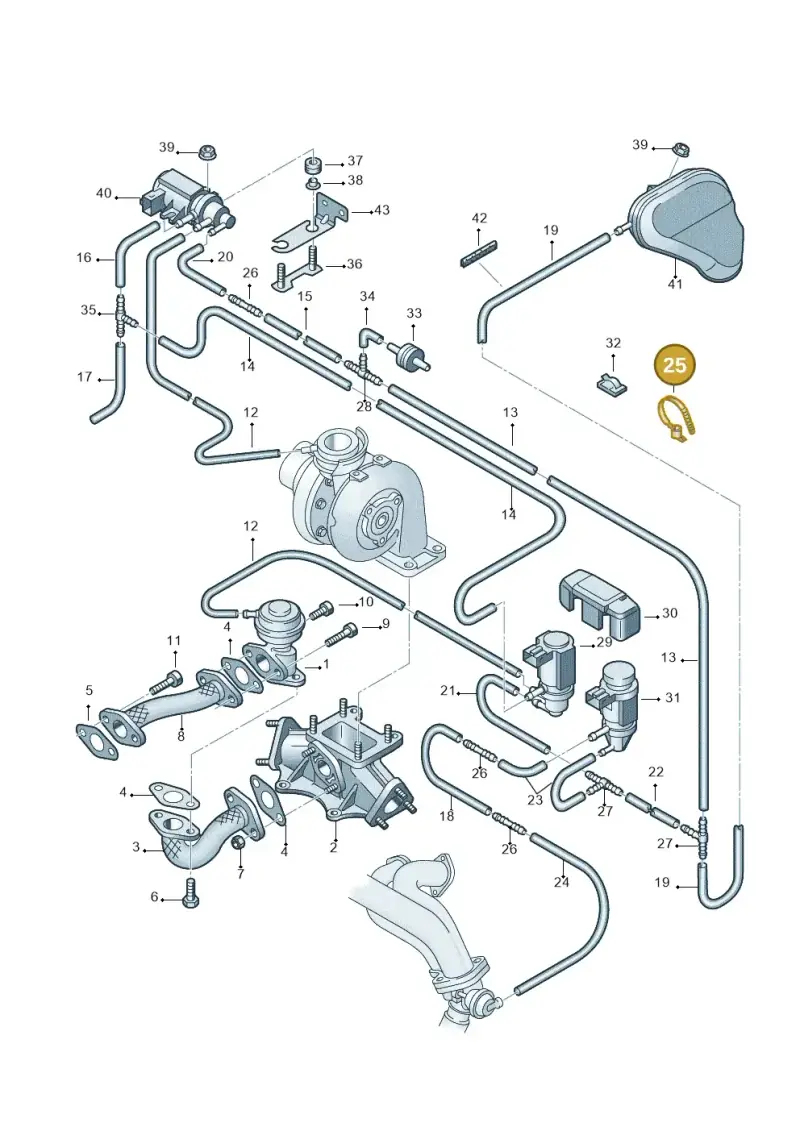 8D0971850C — Volkswagen PASSAT/4MOTION/W8 (2002-2005) diagram 219131200, position 25