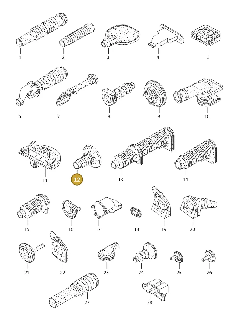 8D0971871 — Volkswagen 1J0 platform diagram 198976110, position 12