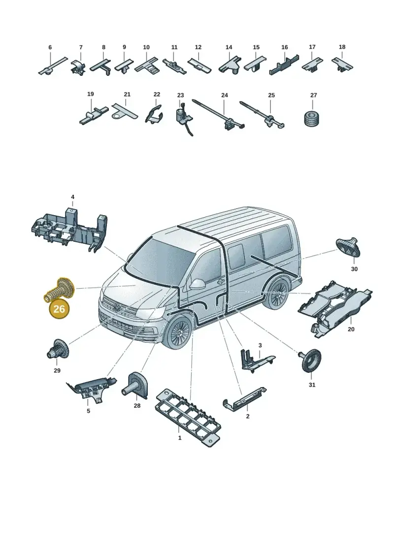 8D0971871 — Volkswagen Transport. multivan (2019-2024) diagram 7em971081, position 26