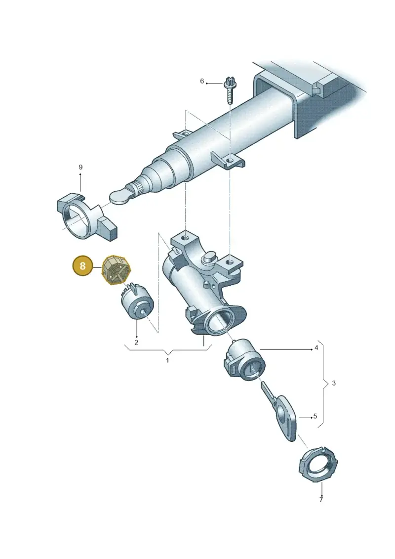 8D0971975 — Volkswagen Polo (2011-2014) diagram 260905800, position 8