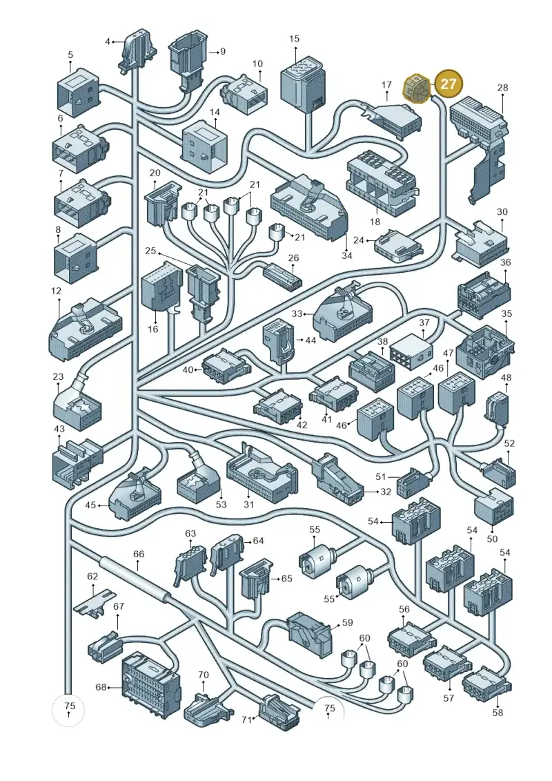 8D0971975 — Volkswagen Transp. caravelle (2011-2015) diagram 679971820, position 27