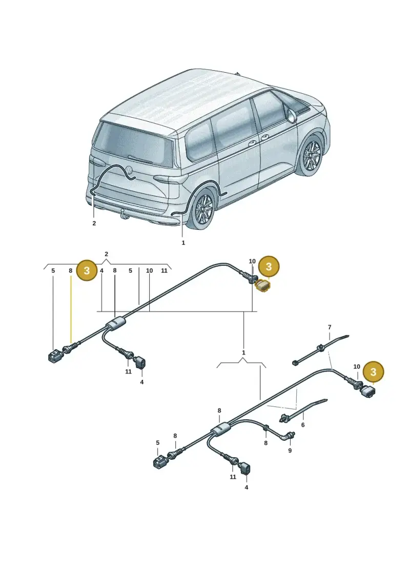 8D0973734 — Volkswagen Multivan (2021-) diagram 7t0972700, position 3