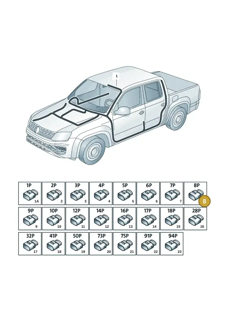 8D0973734 — Volkswagen Amarok twin cab (2022-) diagram 2ha971080, position 8