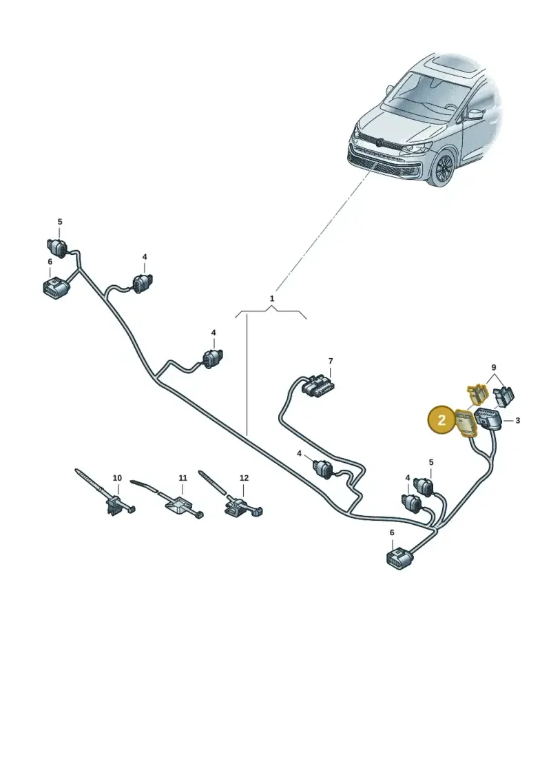 8D0973834 — Volkswagen Caddy Maxi Kombi (2020-2024) diagram 2ka971000, position 2