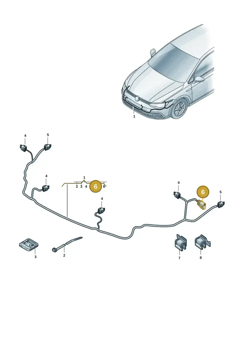 8D0973834 — Volkswagen Golf 2.0 BlueMotion (2019-2024) diagram 5h0971000, position 6
