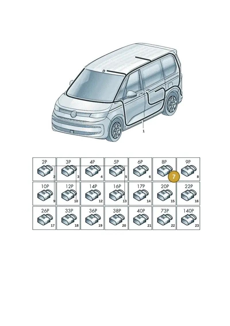 8D0973834 — Volkswagen Multivan (2021-) diagram 7t0972000, position 7