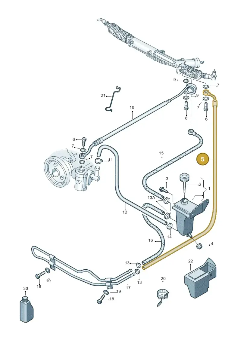 8D2422891R — Volkswagen PASSAT/4MOTION/W8 (2002-2005) diagram 404422500, position 5