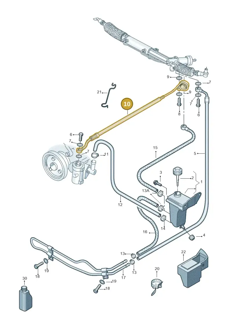 8D2422893BA — Volkswagen PASSAT/4MOTION/W8 (2002-2005) diagram 404422500, position 10